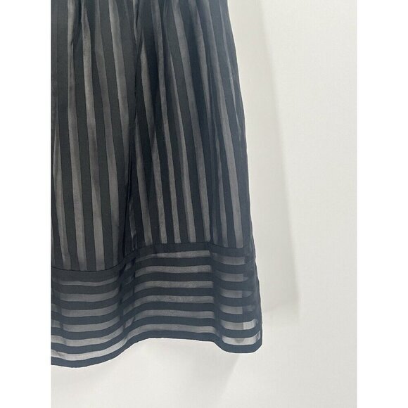 Cynthia Steffe Black Stripe Sheer Pencil Skirt Sz 6 Cotton Blend - Picture 2 of 5